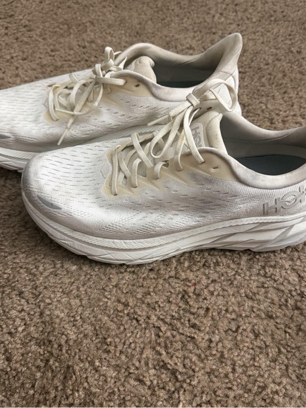 Hoka Women's Cream/White Athletic Running Shoes